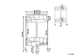 Beliani Tarjoiluvaunu Vaalea Puu/Musta Hiko Flash Sale