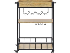 Beliani Tarjoiluvaunu Vaalea Puu/Musta Hullet Best Sale