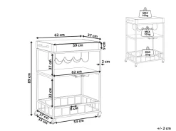 Beliani Tarjoiluvaunu Vaalea Puu/Musta Hullet Best Sale
