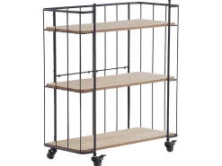 Beliani Tarjoiluvaunu Vaalea Puu/Musta Gabbs Sale