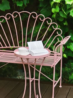 Beliani Terassipoyta Metalli Vaaleanpunainen 40 Cm Cavinia Online