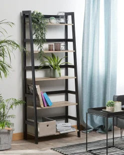 Beliani Tikashylly 5 Hyllya Vaalea Puu/Musta Croydon Discount