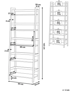 Beliani Tikashylly 5 Hyllya Vaalea Puu/Musta Croydon Discount