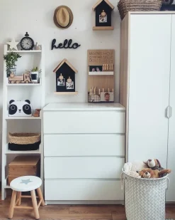 Beliani Tikashylly 5 Hyllya Valkoinen Mobile Duo Fashion