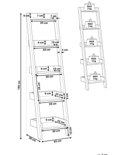 Beliani Tikashylly 5 Hyllya Valkoinen Mobile Duo Fashion
