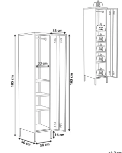 Beliani Toimistokaappi Teras 5 Hyllya Punainen Frome Shop
