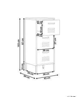 Beliani Toimistokaappi Teras 3 Laatikkoa Laivastonsininen Wostok New