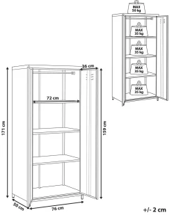 Beliani Toimistokaappi Teras 2 Ovea Punainen Varna Clearance