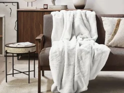 Beliani Torkkupeitto Kangas Luonnonvalkoinen 200 X 220 Cm Chaab Fashion