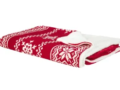 Beliani Torkkupeitto Kangas Punainen/Valkoinen 150 X 200 Cm Vantaa Fashion
