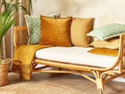 Beliani Torkkupeitto Puuvilla Sinapinkeltainen 125 X 150 Cm Yarsa Hot