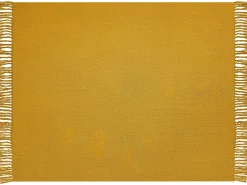 Beliani Torkkupeitto Puuvilla Sinapinkeltainen 125 X 150 Cm Yarsa Hot