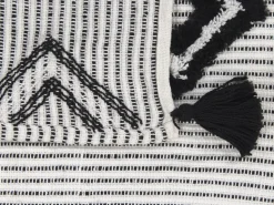 Beliani Torkkupeitto Valkoinen/Musta 130 X 150 Cm Saatli Best