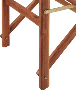 Beliani Tumma Akaasiapuinen Puutarhatuoli Luonnonvalkoisella Kankaalla 2 Kpl Cine Hot