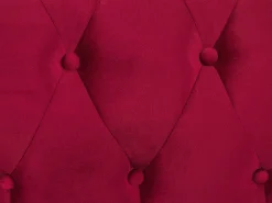 Beliani Tummanpunainen Samettiverhoiltu Sohvaryhma Chesterfield Sale