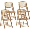 Beliani Tuoli Bambu Kokoontaitettava Ruskea 4 Kpl Trentor Cheap