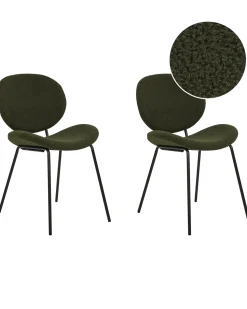 Beliani Tuoli Buklee Tummanvihrea 2 Kpl Luana Flash Sale