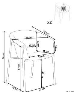 Beliani Tuoli Kangas Beige 2 Kpl Ames Outlet