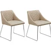 Beliani Tuoli Kangas Beige 2 Kpl Arcata Discount
