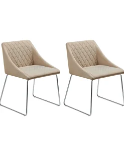 Beliani Tuoli Kangas Beige 2 Kpl Arcata Discount