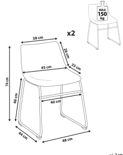 Beliani Tuoli Kangas Beige 2 Kpl Batavia Sale