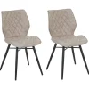 Beliani Tuoli Kangas Beige 2 Kpl Lisle New