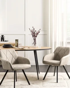 Beliani Tuoli Kangas Beige 2 Kpl Monee Clearance