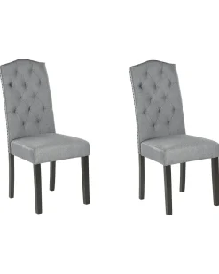 Beliani Tuoli Kangas Harmaa 2 Kpl Shirley Outlet