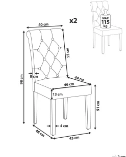 Beliani Tuoli Kangas Harmaa 2 Kpl Velva Clearance