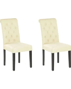 Beliani Tuoli Kangas Kermanvalkoinen 2 Kpl Velva Hot