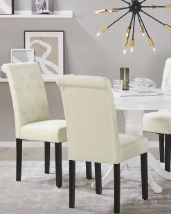 Beliani Tuoli Kangas Kermanvalkoinen 2 Kpl Velva Hot