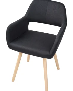 Beliani Tuoli Kangas Musta 2 Kpl Chicago Outlet