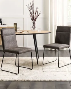 Beliani Tuoli Kangas Tummanharmaa 2 Kpl Nevada New