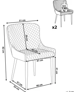 Beliani Tuoli Kangas Turkoosi 2 Kpl Solano Discount