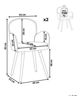 Beliani Tuoli Kangas Vaaleanharmaa 2 Kpl Brookville Best Sale