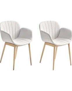 Beliani Tuoli Kangas Vaaleanharmaa 2 Kpl Alice Shop