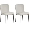 Beliani Tuoli Kangas Vaaleanharmaa 2 Kpl Ada New