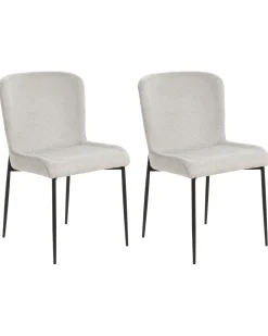 Beliani Tuoli Kangas Vaaleanharmaa 2 Kpl Ada New