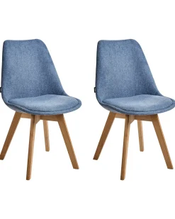 Beliani Tuoli Kangas Vaaleansininen 2 Kpl Dakota Ii Discount