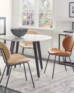 Beliani Tuoli Keinonahka Hiekanruskea 2 Kpl Luana Discount