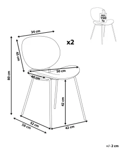 Beliani Tuoli Keinonahka Hiekanruskea 2 Kpl Luana Discount