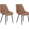 Beliani Tuoli Keinonahka Kullanruskea 2 Kpl Maribel Clearance