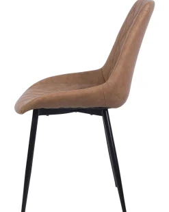 Beliani Tuoli Keinonahka Kullanruskea 2 Kpl Maribel Clearance