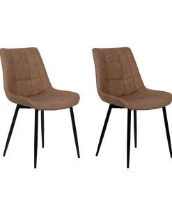 Beliani Tuoli Keinonahka Kullanruskea 2 Kpl Melrose Best