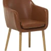 Beliani Tuoli Keinonahka Kullanruskea Yorkville Cheap