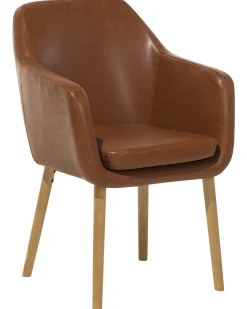 Beliani Tuoli Keinonahka Kullanruskea Yorkville Cheap