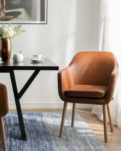 Beliani Tuoli Keinonahka Kullanruskea Yorkville Cheap