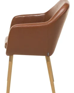 Beliani Tuoli Keinonahka Kullanruskea Yorkville Cheap