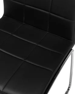 Beliani Tuoli Keinonahka Musta 2 Kpl Kiron Best