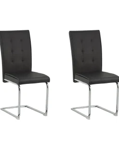 Beliani Tuoli Keinonahka Musta 2 Kpl Rovard Best
